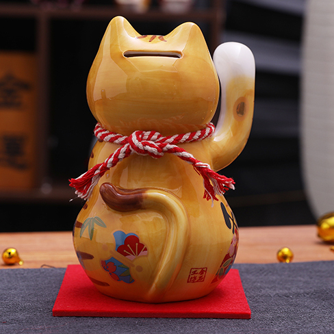 Japanese style Lucky Cat Decoration for indoor 金運來福招財貓 Orange Cat Lucky Cat