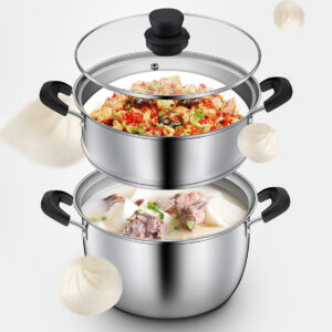 不銹鋼雙層蒸鍋 Stainless Steel Steamer Pot Kitchen Cookware