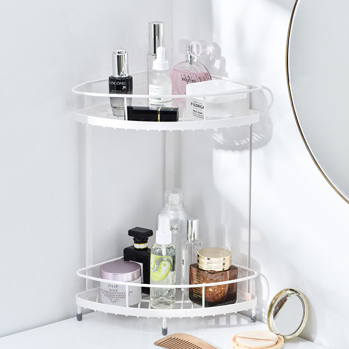 角落置物架 a 2 layers white rack