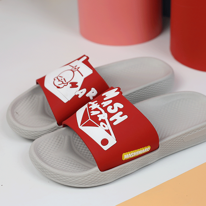 A pair of Mashi Maro red slipper.