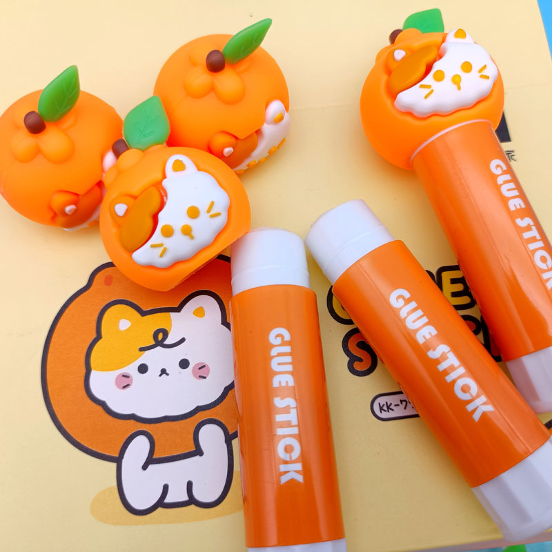 orange cute cat glue stick