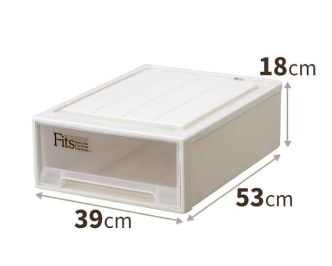 A product image of Tenma Fits Case F3918, a plastic storage organizer with dimension 38 x 53 x 18 cm.