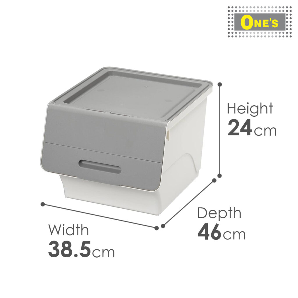 Dimension of Sanka Japan made Froq, Japanese plastic storage chest. Grey in color. Dimension 38.5 x 46 x 24 cm. Now sales in Toronto.