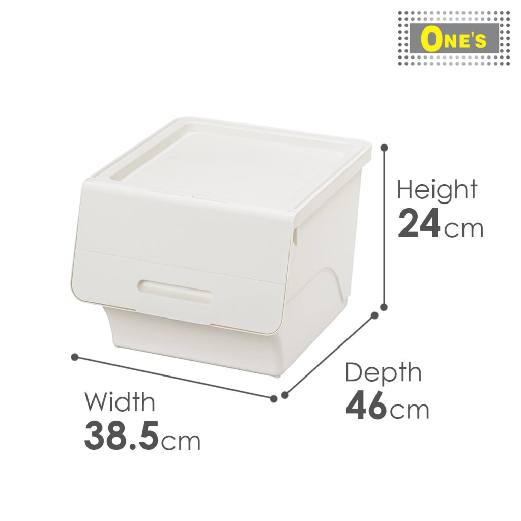Dimension of Sanka Japan made Froq, Japanese plastic storage chest. White in color. Dimension 38.5 x 46 x 24 cm. Now sales in Toronto.