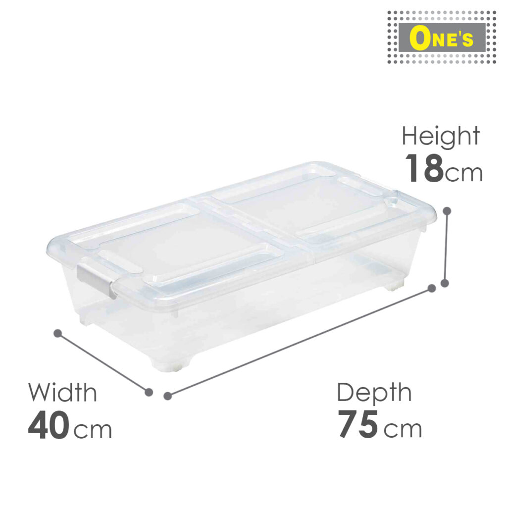Dimension of Japan made Korokoro Case, Japanese plastic storage chest. Transparent white in color. Dimension 40 x 75 x 18 cm. Now sales in Toronto.