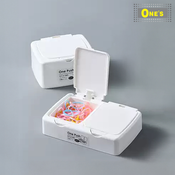 日本進口收納盒 (One Push Open Box), set of white plastic small storage organizing boxes. Easy to open. Japan items.
