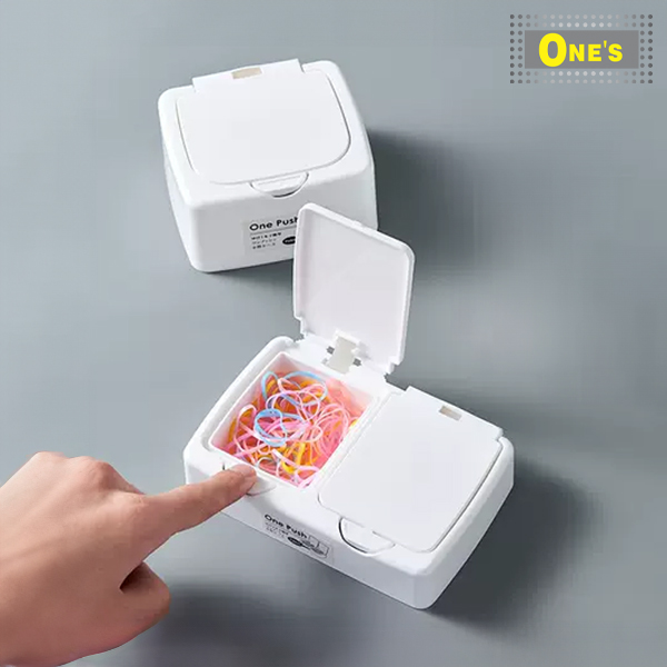 日本進口收納盒 (One Push Open Box), set of white plastic small storage organizing boxes. Easy to open. Japan items.