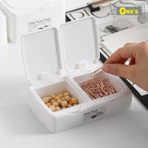 日本進口收納盒 (One Push Open Box), set of white plastic small storage organizing boxes. Easy to open. Japan items.
