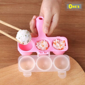 日本製球形一口飯糰模具(Made in Japan DIY Rice Ball Mold) 180 ×123 ×55 mm. Pink in Color. Make 3 rice ball at once.
