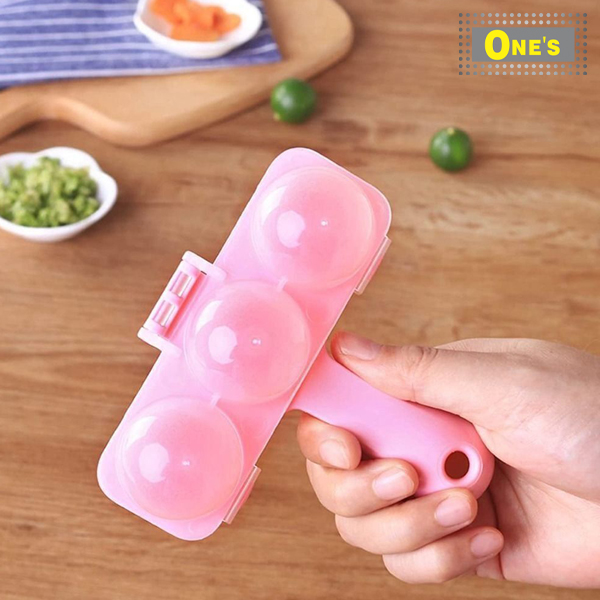 日本製球形一口飯糰模具(Made in Japan DIY Rice Ball Mold) 180 ×123 ×55 mm. Pink in Color. Make 3 rice ball at once.