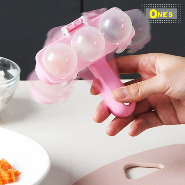 日本製球形一口飯糰模具(Made in Japan DIY Rice Ball Mold) 180 ×123 ×55 mm. Pink in Color. Make 3 rice ball at once.