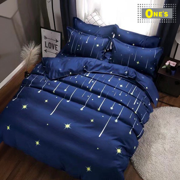 Shooting Stars pattern Bedding. ONNO HOME Fitted Sheet, Flat Sheet and Pillow Case SET, comes with Twins, Double, Full, Queen, King Size for selection.