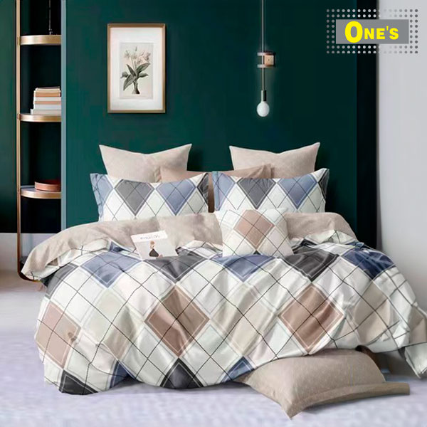 Checker pattern Bedding. ONNO HOME Fitted Sheet, Flat Sheet and Pillow Case SET, comes with Twins, Double, Full, Queen, King Size for selection.