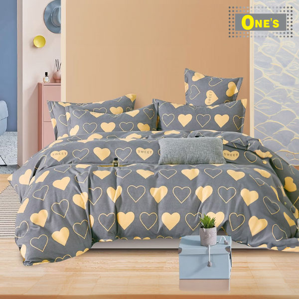 Heart Pattern bedding set. ONNO HOME Fitted Sheet and Pillow Case SET, Quilt Cover SET, comes with Twins, Double, Full, Queen, King Size for selection.