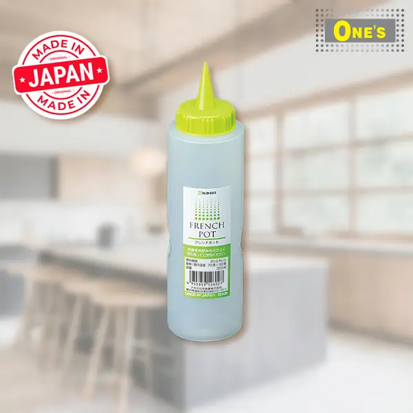 Japan Made seasoning French storage pot. Produced by Japan company Nakaya. Green in color.