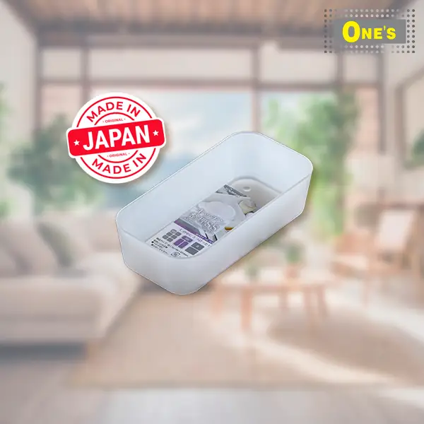 Product Image of Japan Made Drawer storage organizer (size SS). Produced by Japan company Nakaya. Transparent White in color. Simple design and made of plastic. Circled angle to prevent damage. Now is available in One's Better Living.