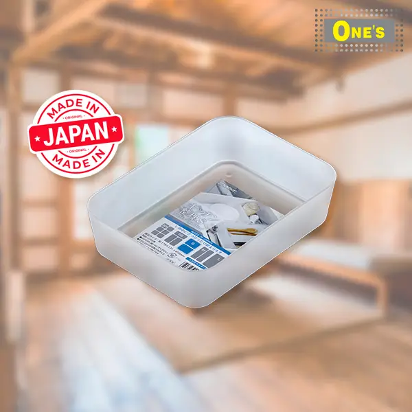 Product Image of Japan Made Drawer storage organizer (size S). Produced by Japan company Nakaya. Transparent White in color. Simple design and made of plastic. Circled angle to prevent damage. Now is available in One's Better Living.