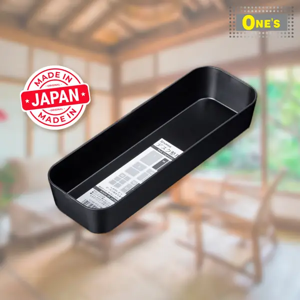 Product Image of Japan Made Drawer storage organizer (size M). Produced by Japan company Nakaya. Black in color. Simple design and made of plastic. Circled angle to prevent damage. Now is available in One's Better Living.