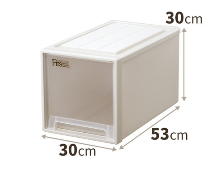 A product image of Tenma Fits Case, a plastic storage organizer with dimension 30 x 53 x 30 cm.