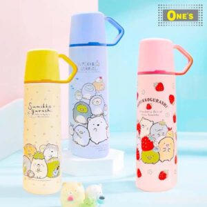 日本企業San-X角落生物Sumikko Gurashi（すみっコぐらし），又名角落小夥伴，卡通角色咖啡保溫瓶 。 San-X Sumikko Gurashi, cartoon character coffee cup.