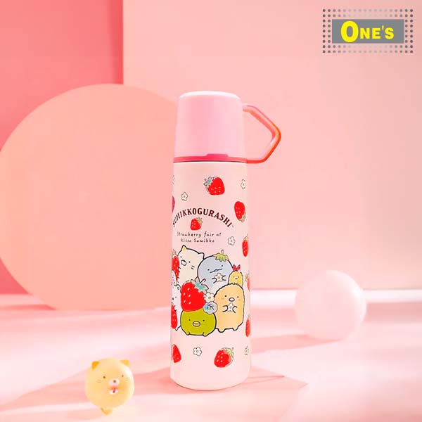 日本企業San-X角落生物Sumikko Gurashi（すみっコぐらし），又名角落小夥伴，卡通角色咖啡保溫瓶 。 San-X Sumikko Gurashi, cartoon character coffee cup.