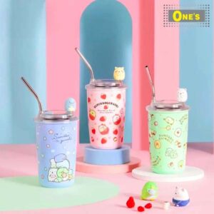 日本企業San-X角落生物Sumikko Gurashi（すみっコぐらし），又名角落小夥伴，卡通角色咖啡保溫瓶 。 San-X Sumikko Gurashi, cartoon character coffee cup.