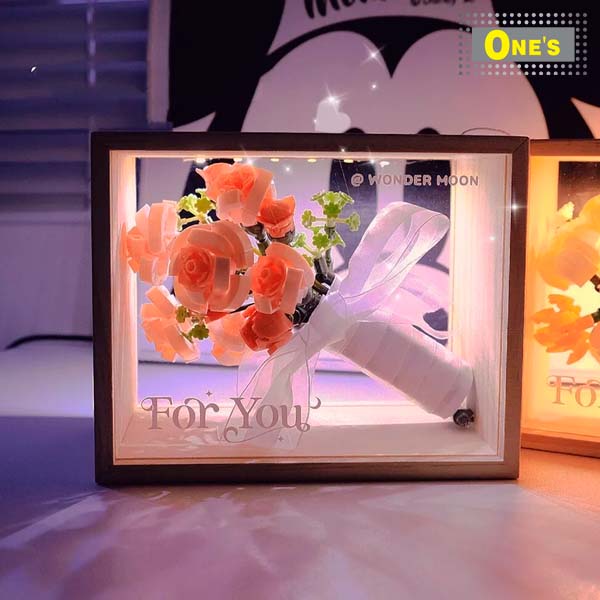 月光社 花束 相框 花卉 少女 積木玩具 Flower Frame Build Block Toy