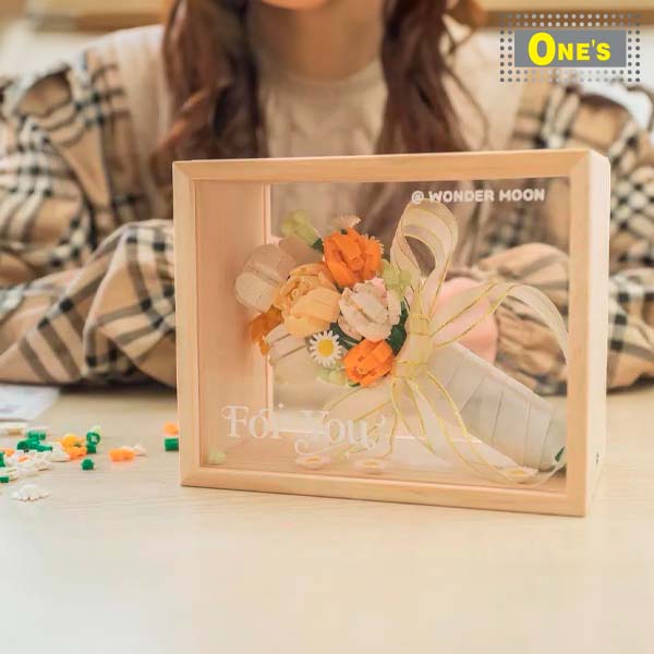 月光社 花束 相框 花卉 少女 積木玩具 Flower Frame Build Block Toy