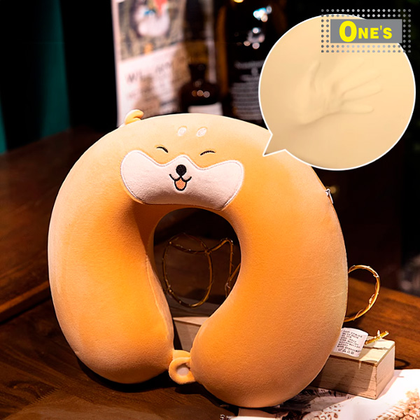 U-Neck Pillow Ergonomics Design, Shibainu Cartoon