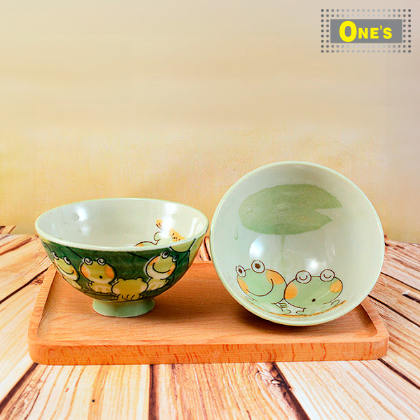 Japanese Cartoon Animal Frog Porcelain Rice Bowl 日本動物卡通青蛙飯碗 (綠色)
